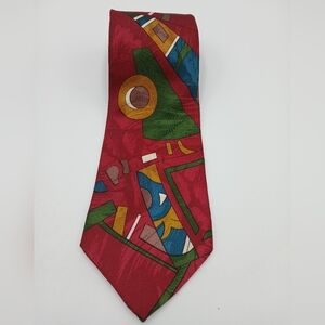 Jacobsons Abstract Red and Green Men's Tie